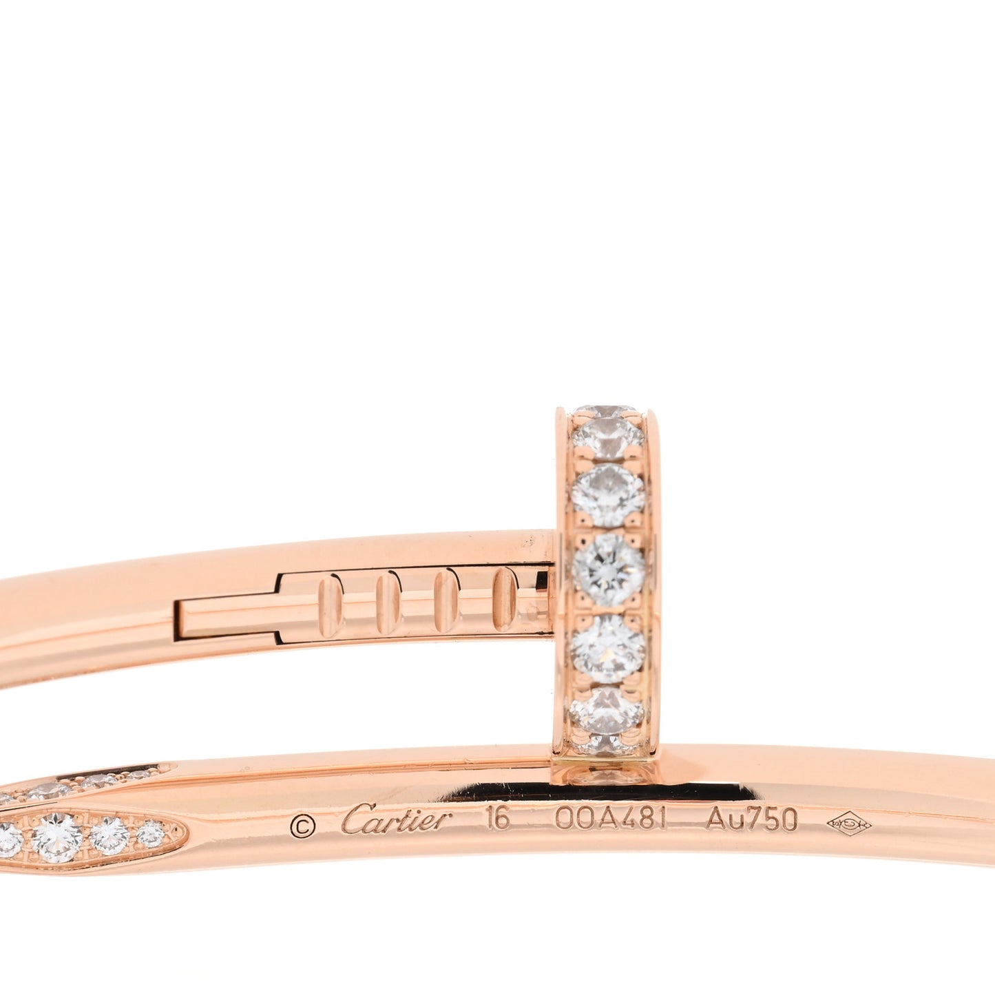 18K Pink Gold Diamond Juste Un Clou Bracelet 16