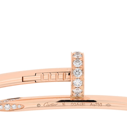 Cartier 18K Pink Gold Diamond Juste Un Clou Bracelet 16 3 of 3