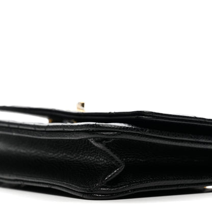 Chanel Caviar Quilted CC Turnlock Wallet On Chain WOC Black 11 of 12