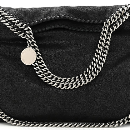 Stella McCartney Metallic Shaggy Deer Falabella Fold Over Tote Black 8 of 11