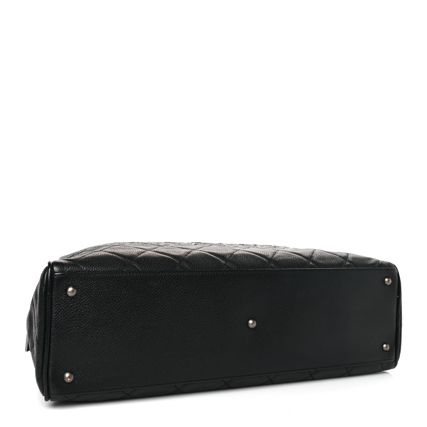 Caviar Patent Quilted Large Bowler Black