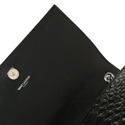 Saint Laurent Python Calfskin Embossed Medium Kate Satchel Black 11 of 13