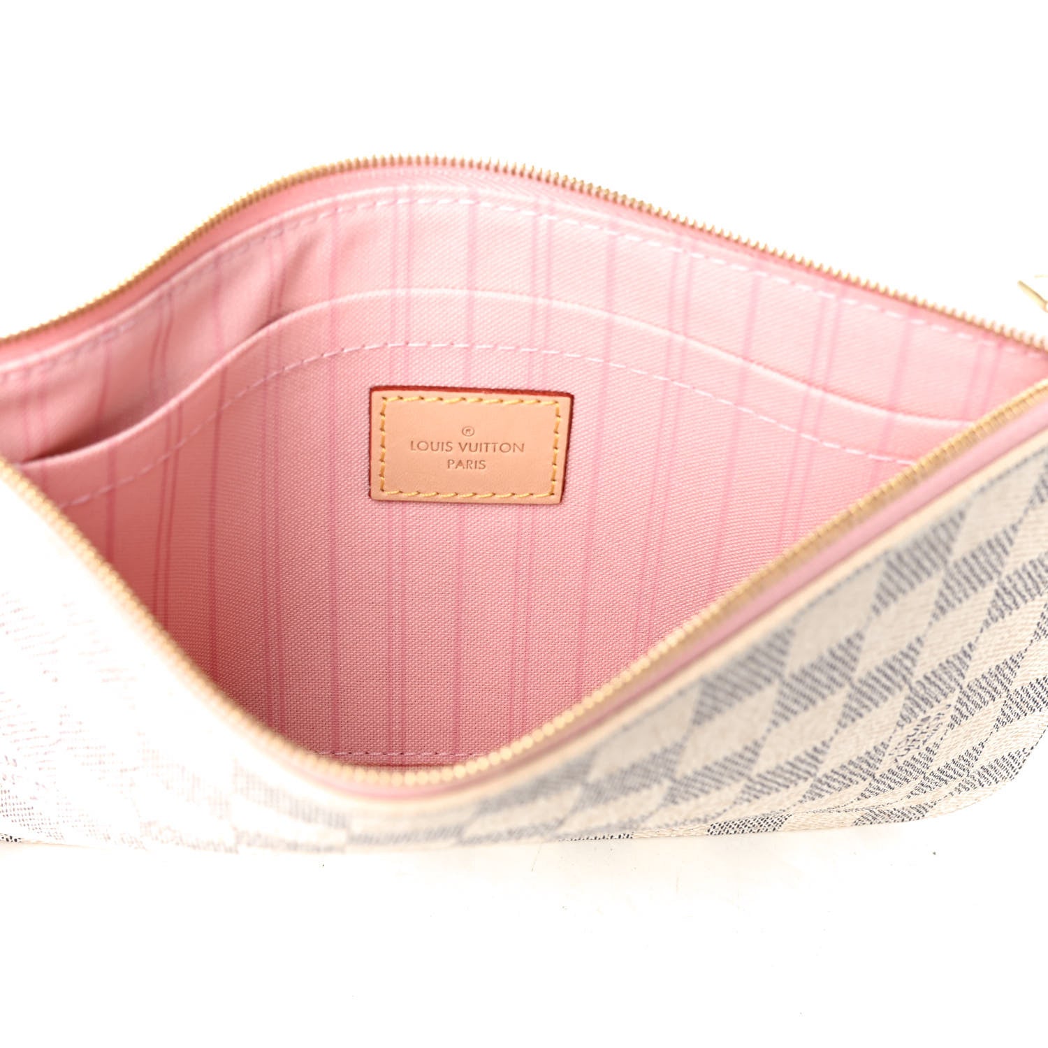 Louis Vuitton Damier Azur Neverfull MM GM Pochette Rose Ballerine 4 of 4