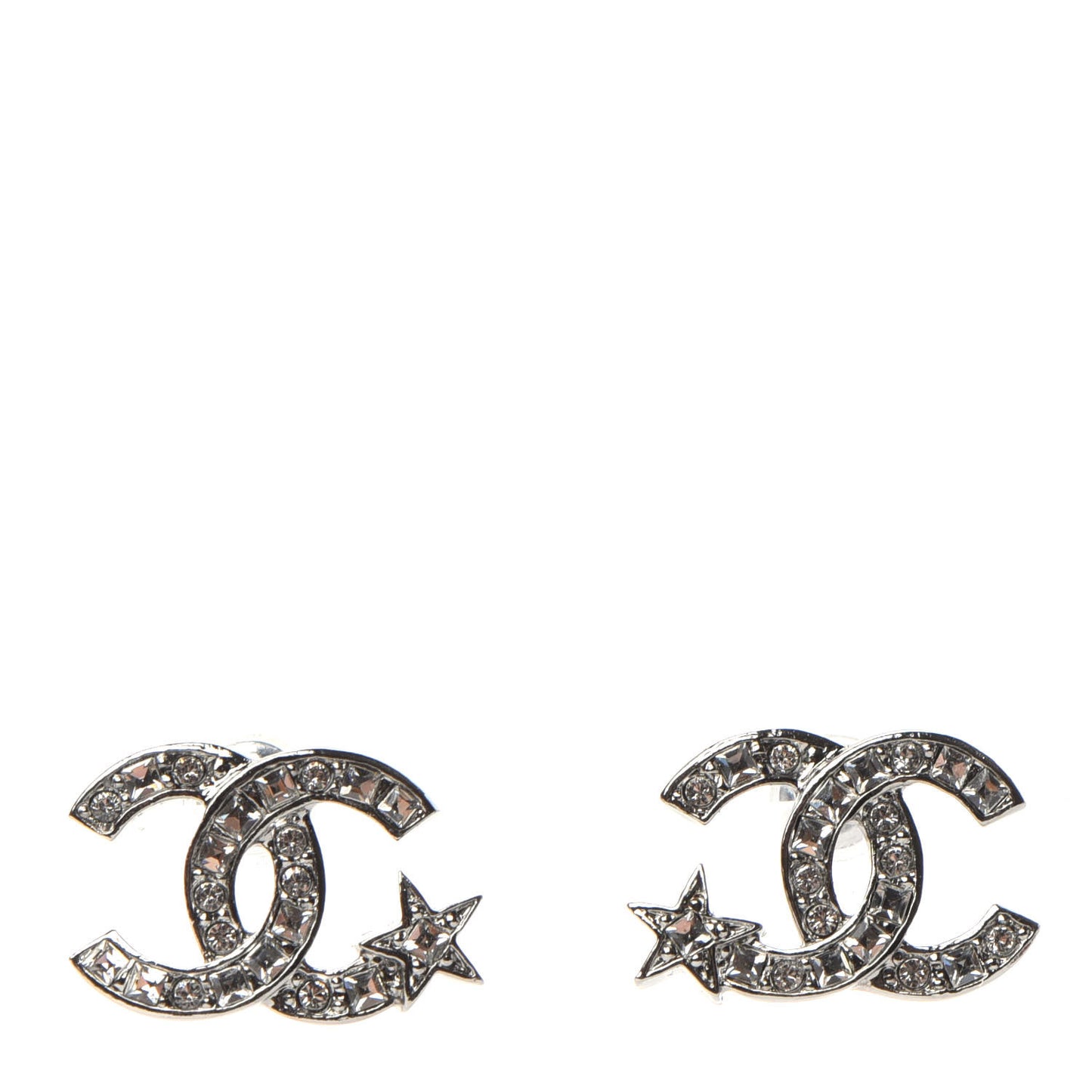 Crystal CC Starfall Earrings Silver
