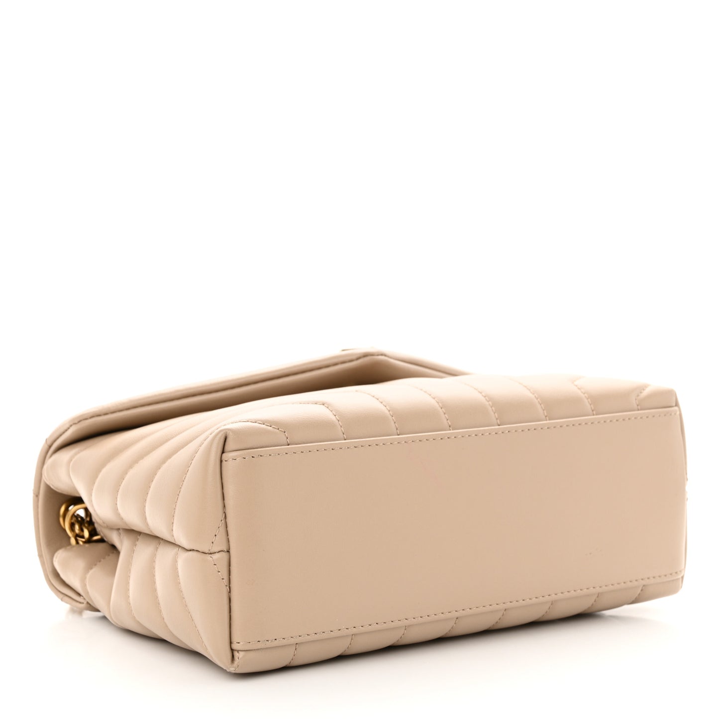 Calfskin Y Quilted Monogram Small Loulou Chain Satchel Dark Beige