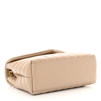 Saint Laurent Calfskin Y Quilted Monogram Small Loulou Chain Satchel Dark Beige 4 of 10