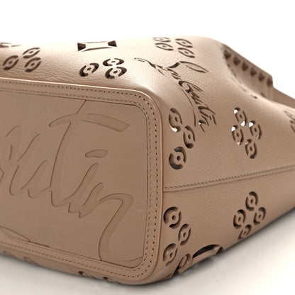 Christian Louboutin Calfskin Perforated Loubinthesky Small Cabarock Spikes Tote Beige 8 of 8