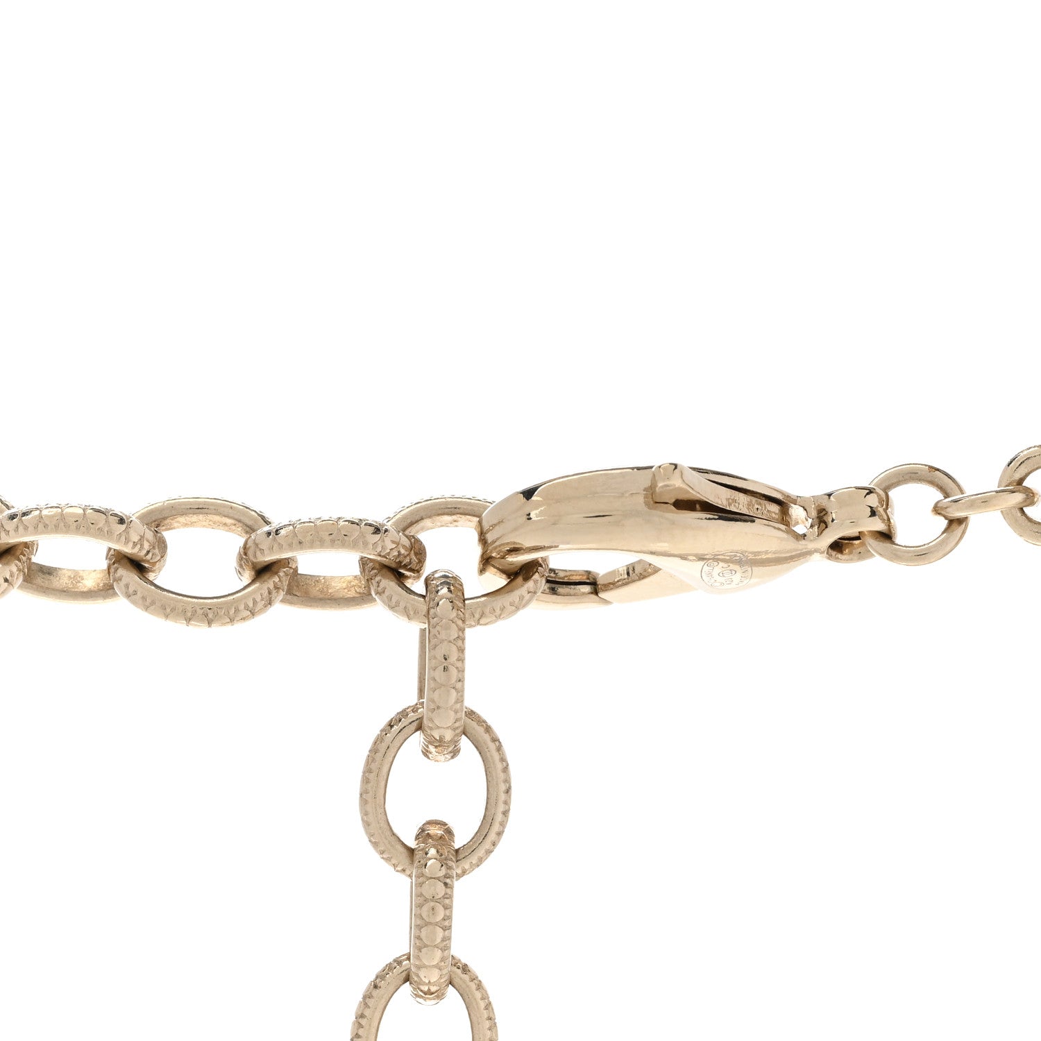 Chanel Metal Crystal Cha-Nel Logo Choker Necklace Multicolor Gold 4 of 6