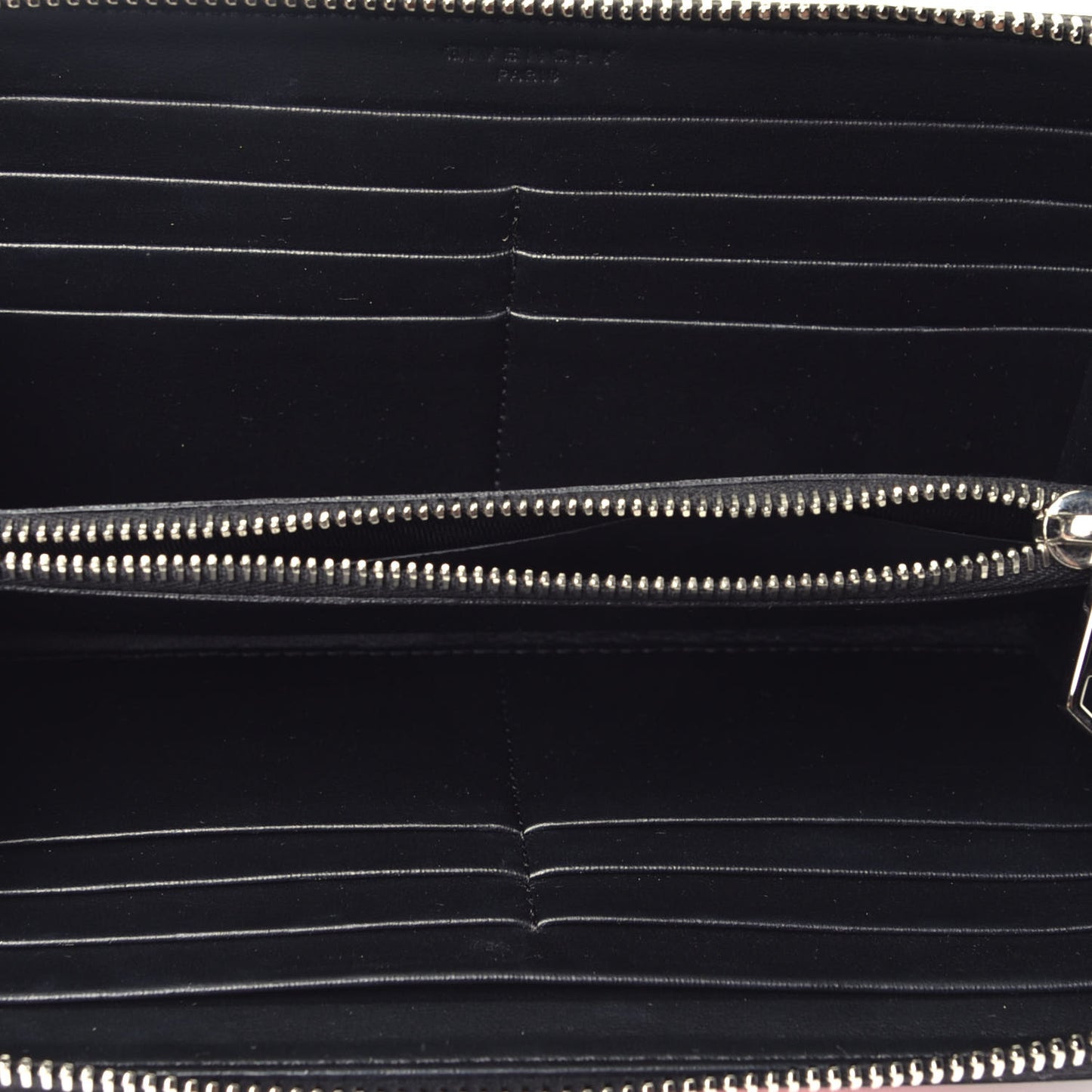 Calfskin Love Print Zip Around Wallet Black