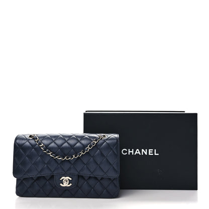 Chanel Metallic Calfskin Quilted Medium Double Flap Charcoal 10 of 10
