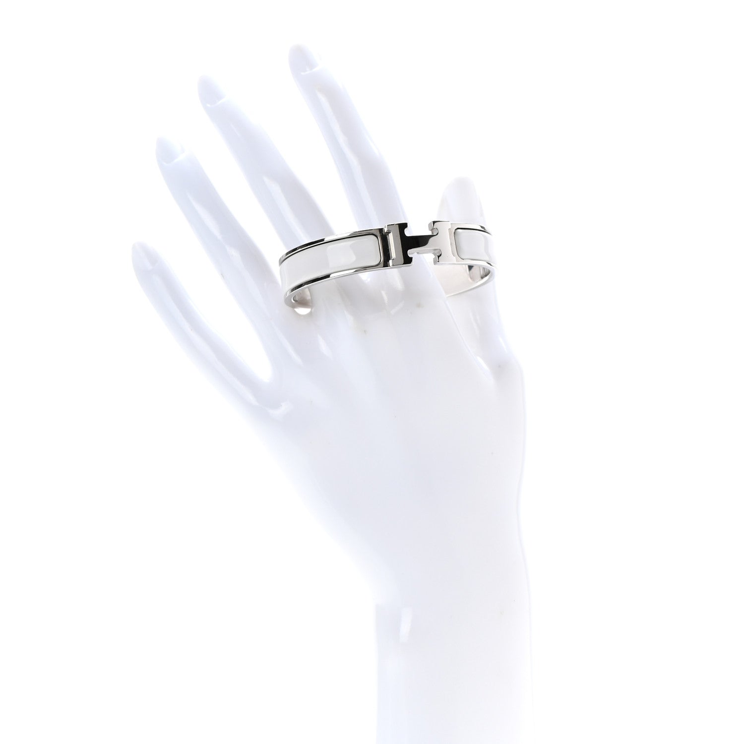 Hermes Enamel Narrow Clic Clac H Bracelet PM White 2 of 4