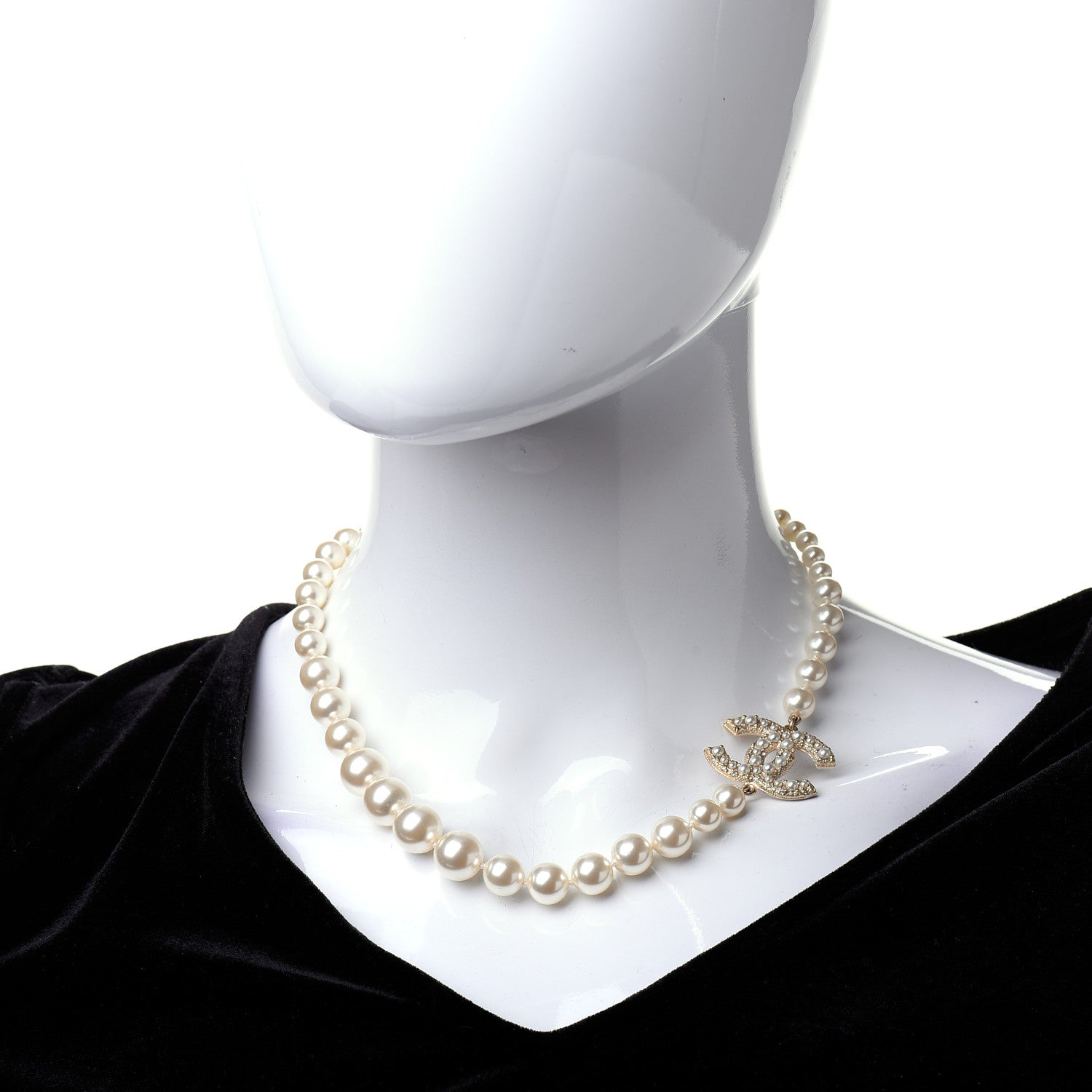 Chanel Pearl CC 100th Anniversary Necklace Light Gold 2 of 6