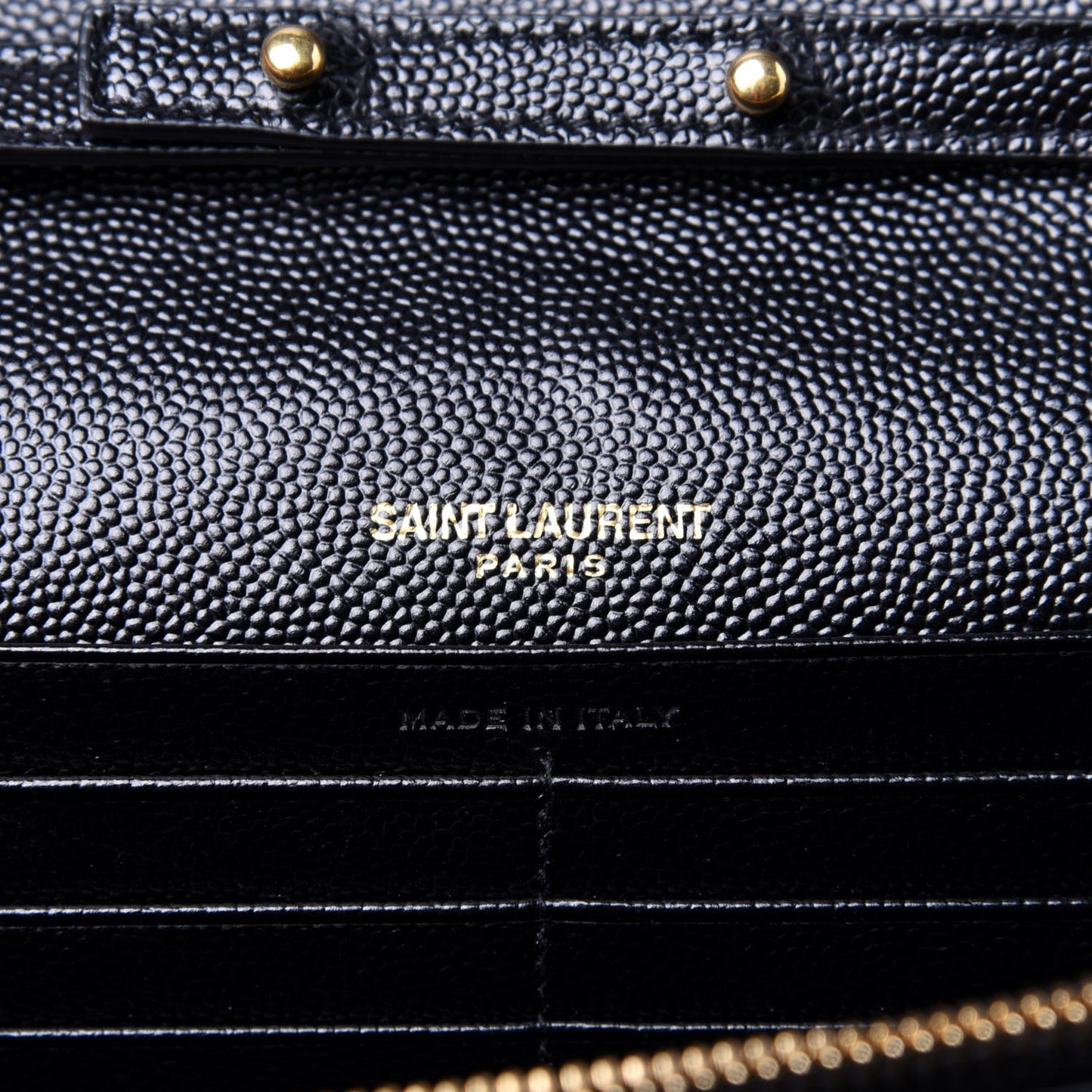 Grain De Poudre Matelasse Chevron Monogram Chain Wallet Black