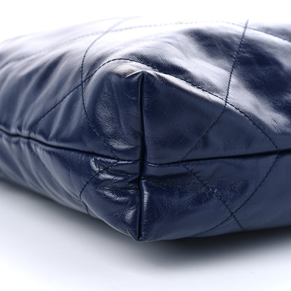 Chanel Shiny Calfskin Quilted Small Chanel 22 Navy 10 of 11