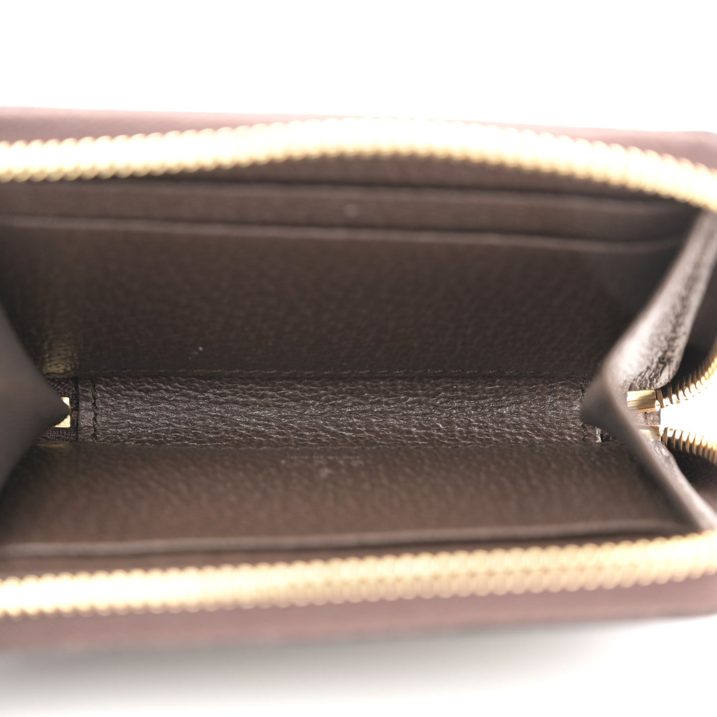 GG Supreme Monogram Textured Dollar Calfskin Web Ophidia Zip Around Card Case Wallet Beige Ebony New Acero