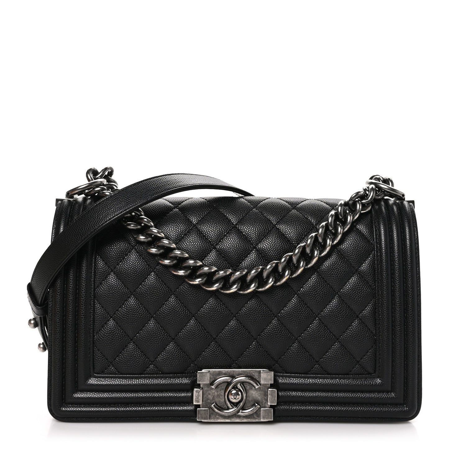 Caviar Quilted Medium Boy Flap Black