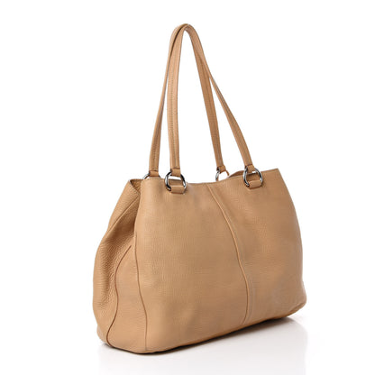 Prada Vitello Daino Pushlock Tote Sughero 3 of 14
