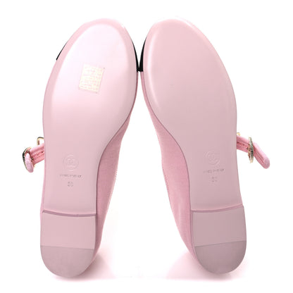 Chanel Fabric Grosgrain Mary Jane Flats 38 Light Pink Black 7 of 11
