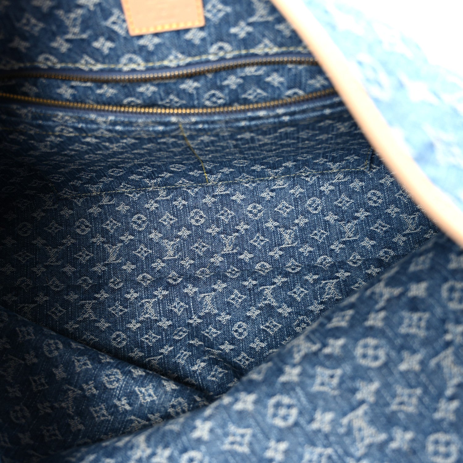 Louis Vuitton Monogram Denim CarryAll MM Blue 6 of 10
