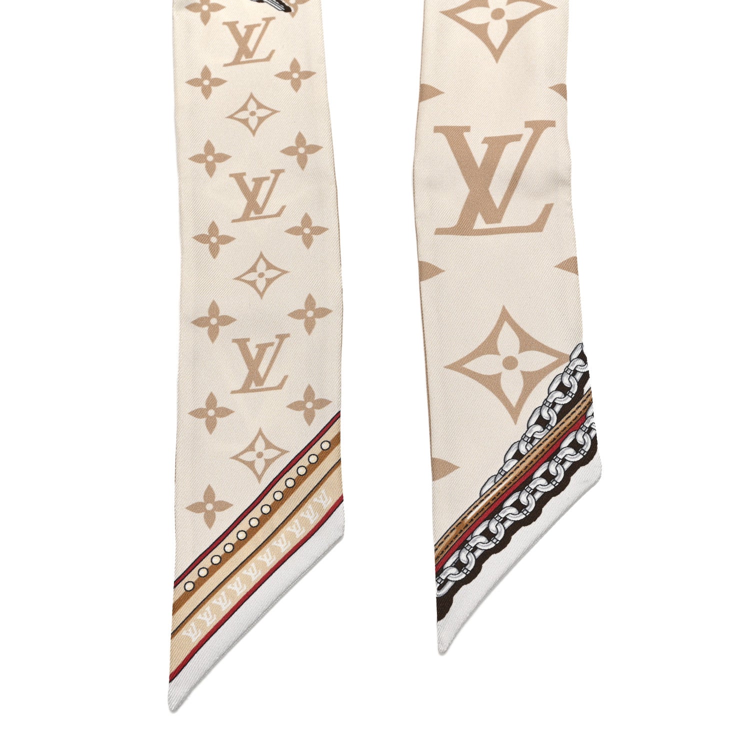 Louis Vuitton Silk スカーフ Beige 限定 Louis Vuitton Silk Ultimate Monogram BB Bandeau Dune 1836236