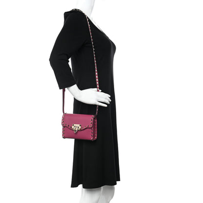 Valentino Garavani Vitello Mini Rockstud Flip Lock Crossbody Bag Deep Cyclamin 2 of 11