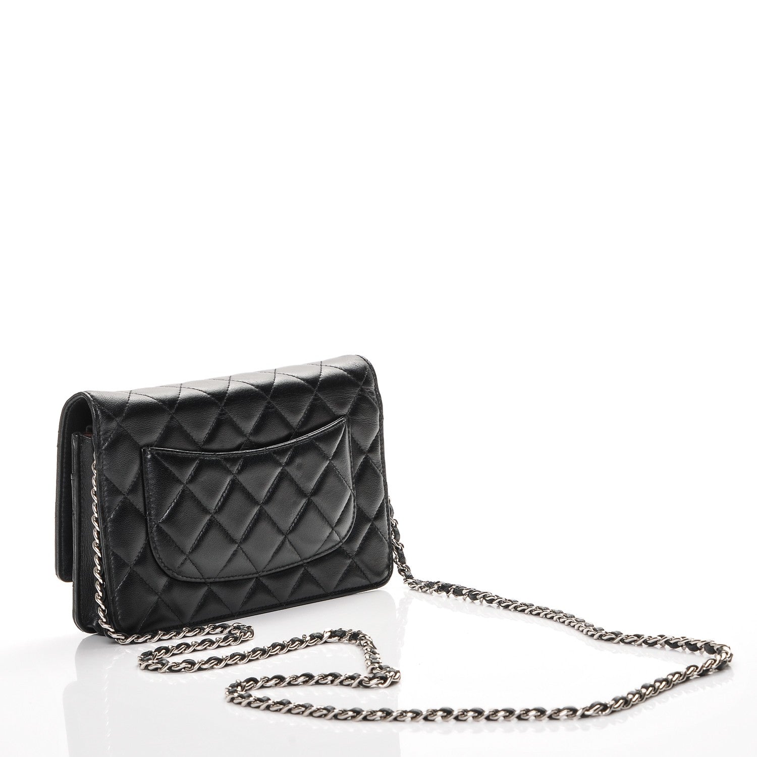Chanel Lambskin Quilted Wallet On Chain WOC Black 3 of 7