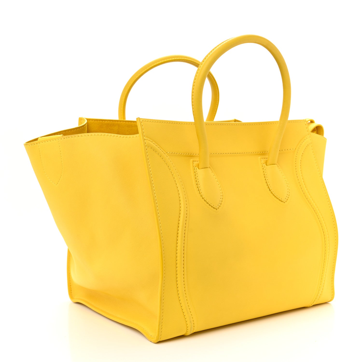 Celine Supple Calfskin Medium Phantom Luggage Sun Yellow 3 of 10