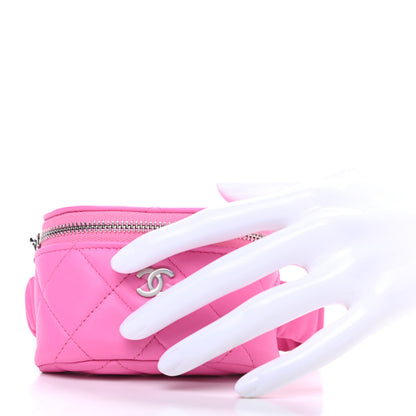 Chanel Lambskin Quilted Arm Coin Purse Pink 2 of 8