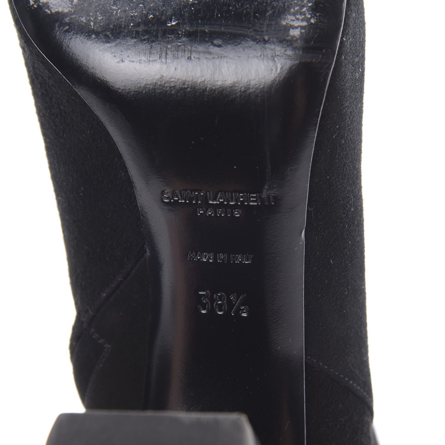 Saint Laurent Suede Loulou Ankle 95 Zip Boot 38.5 Black 7 of 10