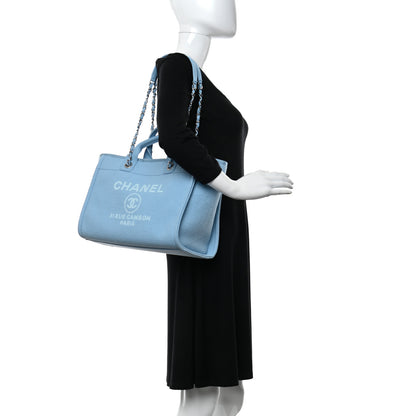 Chanel Mixed Fibers Small Deauville Tote Light Blue 3 of 11