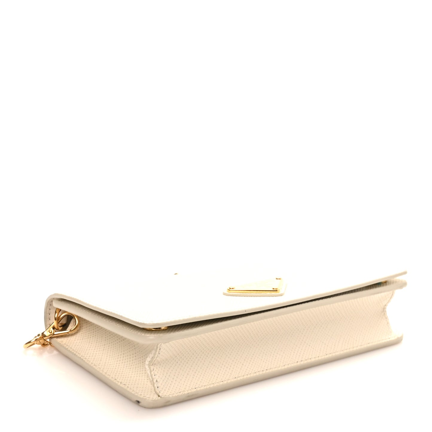Saffiano Cuir Triangle Logo Miniborse White
