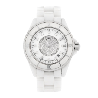 Chanel Stainless Steel Ceramic Diamond Dial 38mm J12 Automatic Watch White 1 of 4