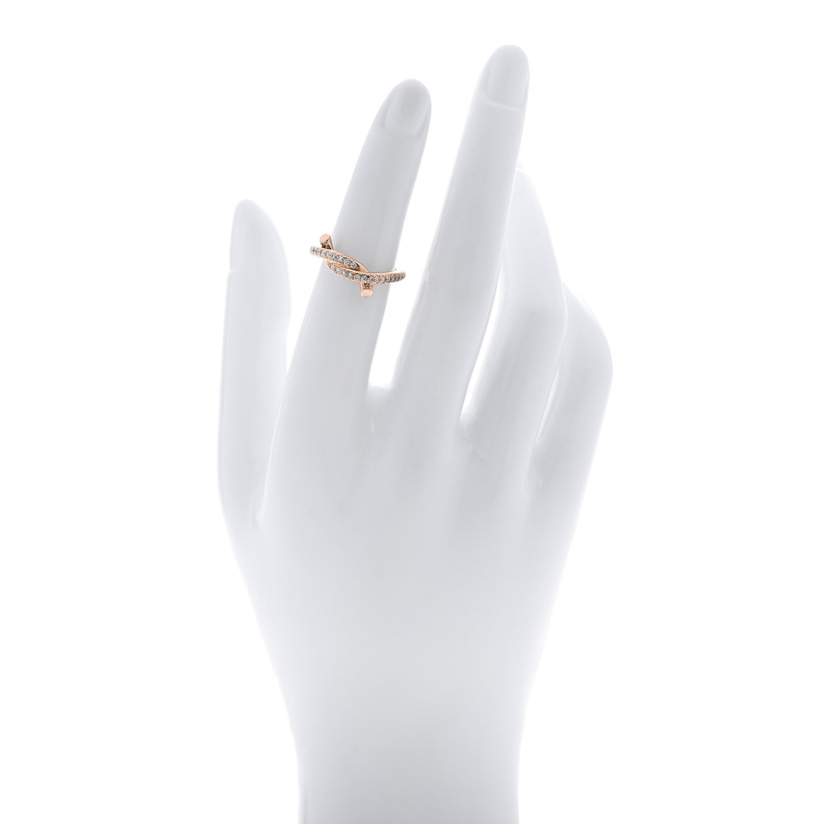 Cartier 18K Pink Gold Diamond Entrelaces Ring 48 4.5 2 of 6