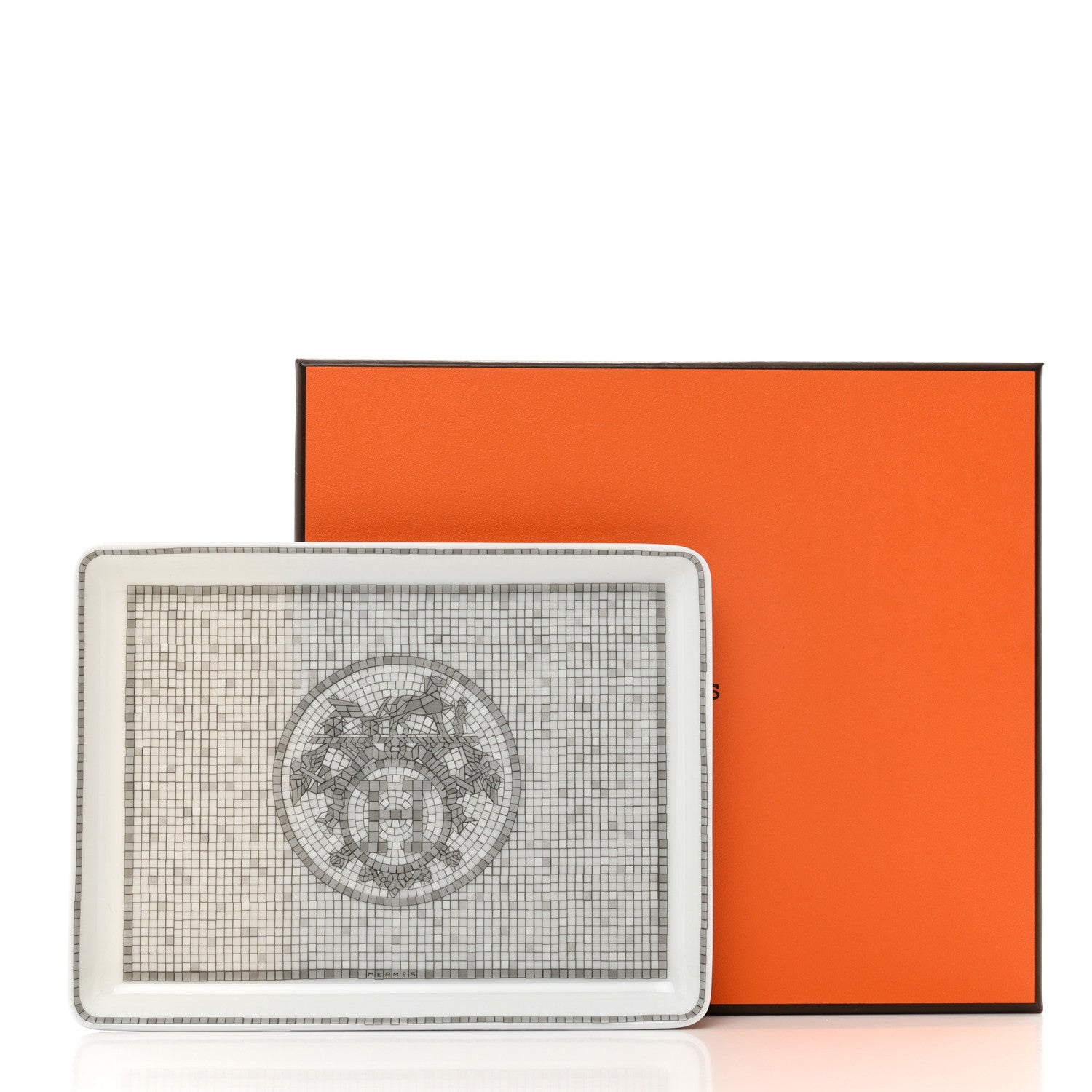 Hermes Porcelain Mosaique au 24 Platine Sushi Plate 6 of 6
