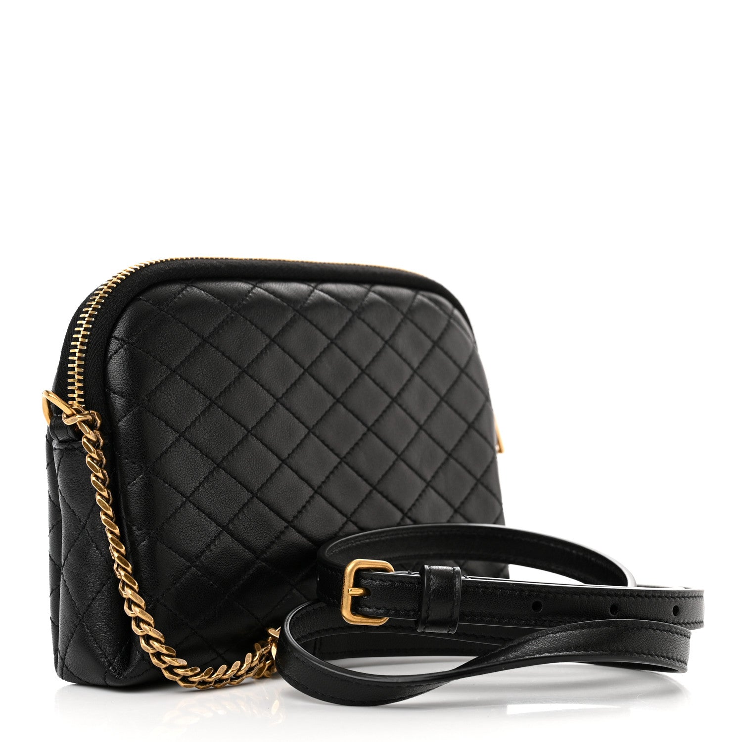 Saint Laurent Lambskin Quilted Gaby Zipped Pouch Black 3 of 10