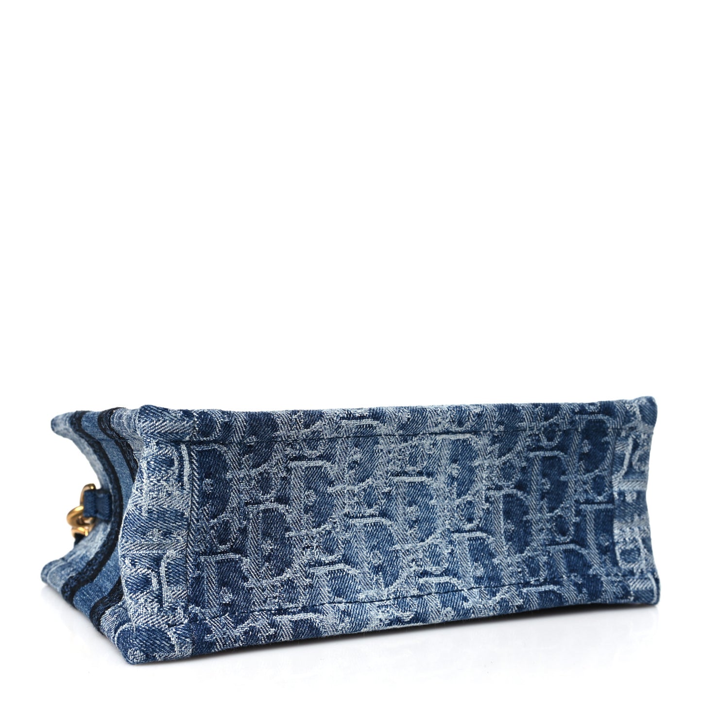 Denim Oblique Mini Book Tote With Strap Blue