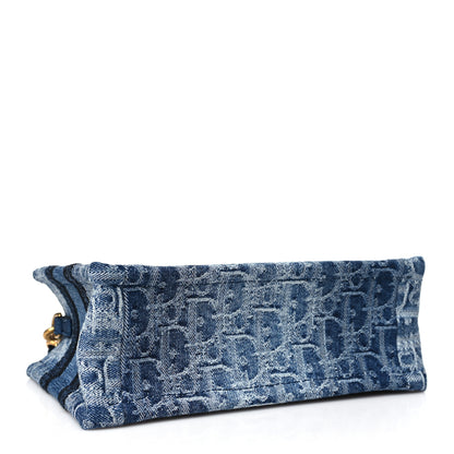 Christian Dior Denim Oblique Mini Book Tote With Strap Blue 4 of 11
