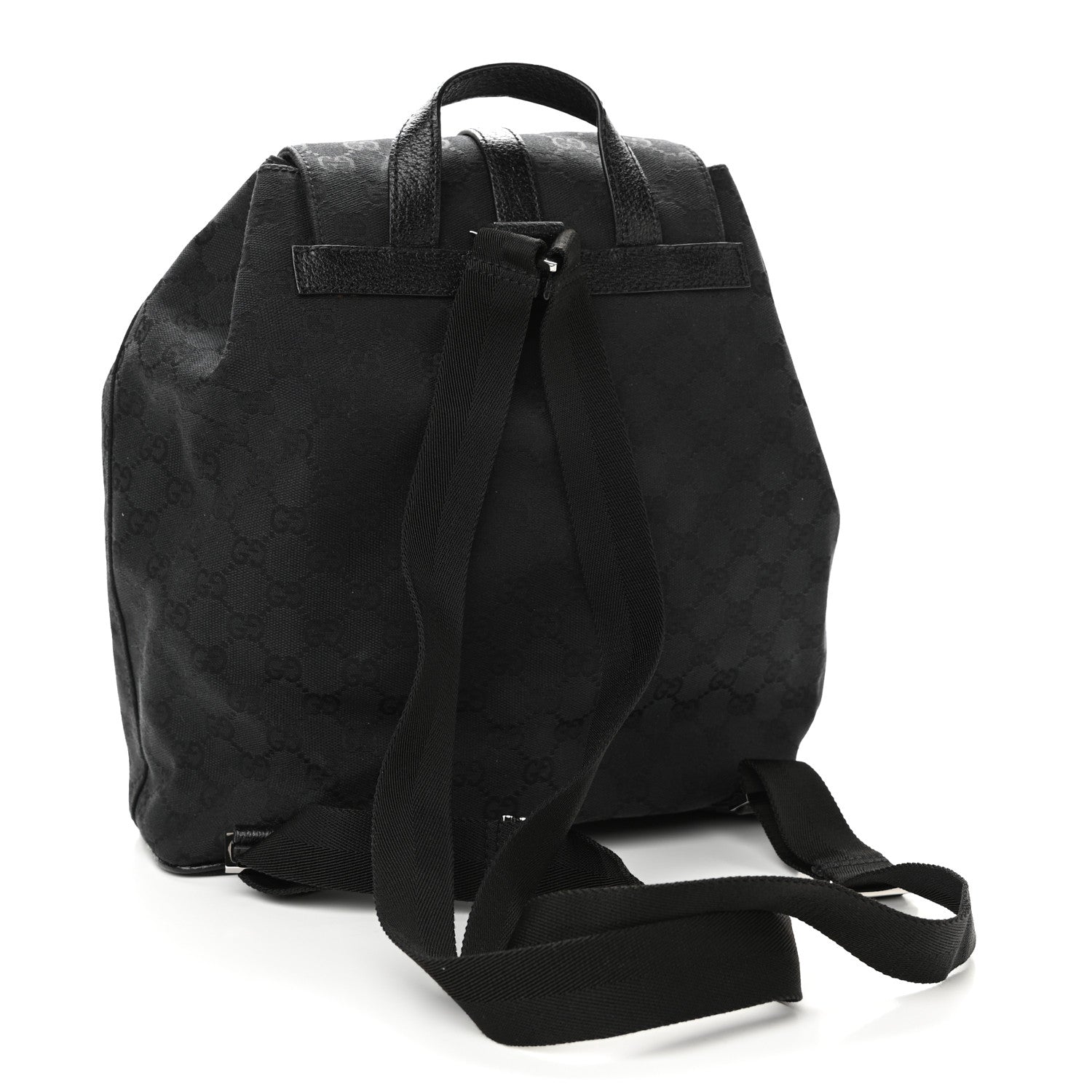Gucci GG Monogram Single Buckle Backpack Black 3 of 11