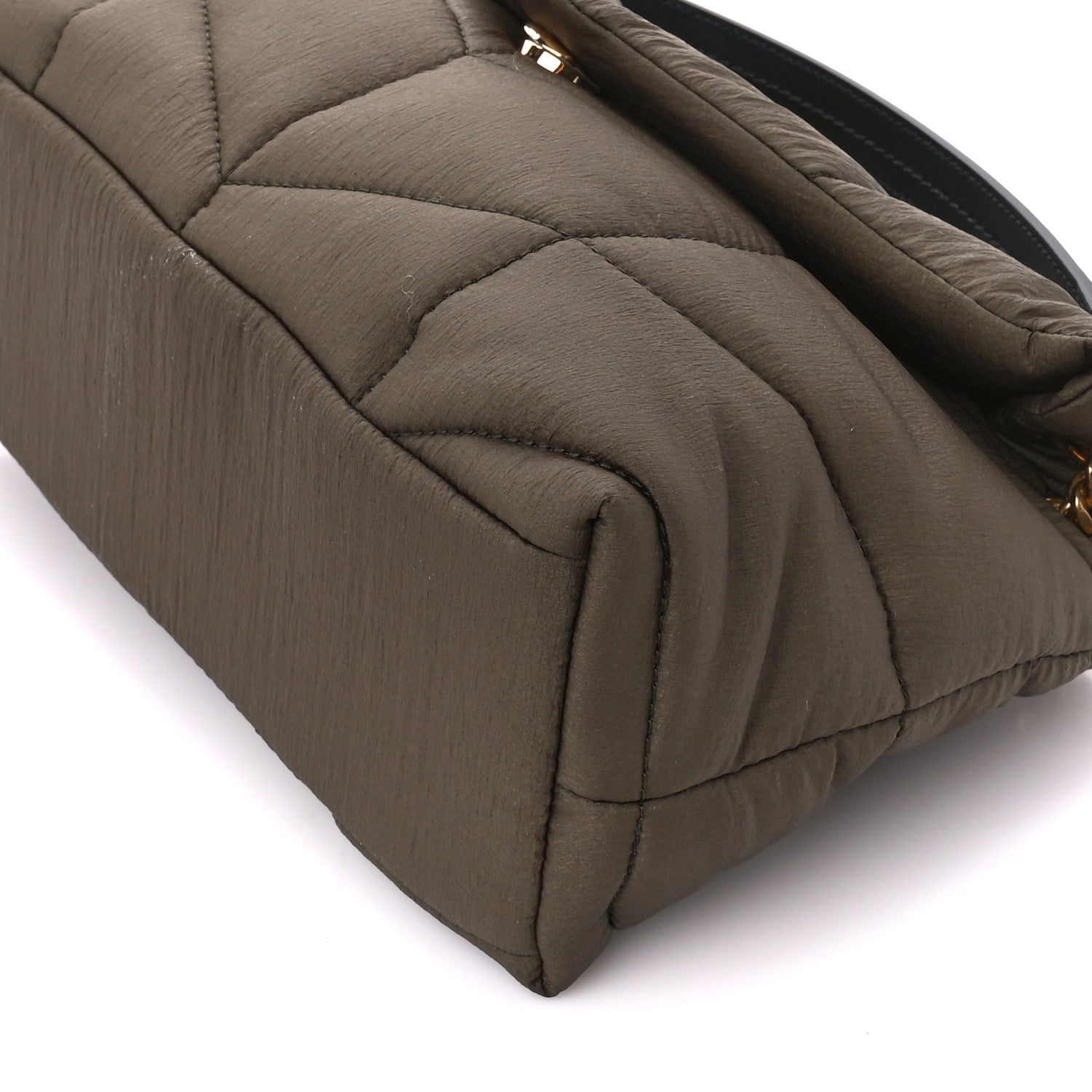 Saint Laurent Nylon Quilted Small Loulou Puffer Monogram Chain Satchel Military Green 10 of 10