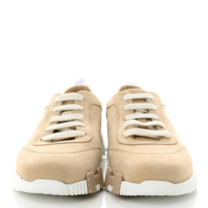 Hermes Goatskin Suede Goatskin Bouncing Sneakers 38 White Gomme 2 of 8