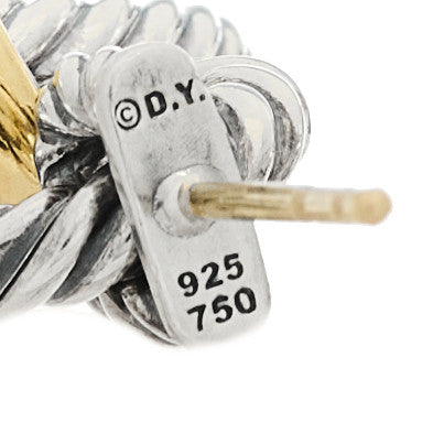 David Yurman Sterling Silver 18K Yellow Gold Doorknocker Earrings 4 of 4