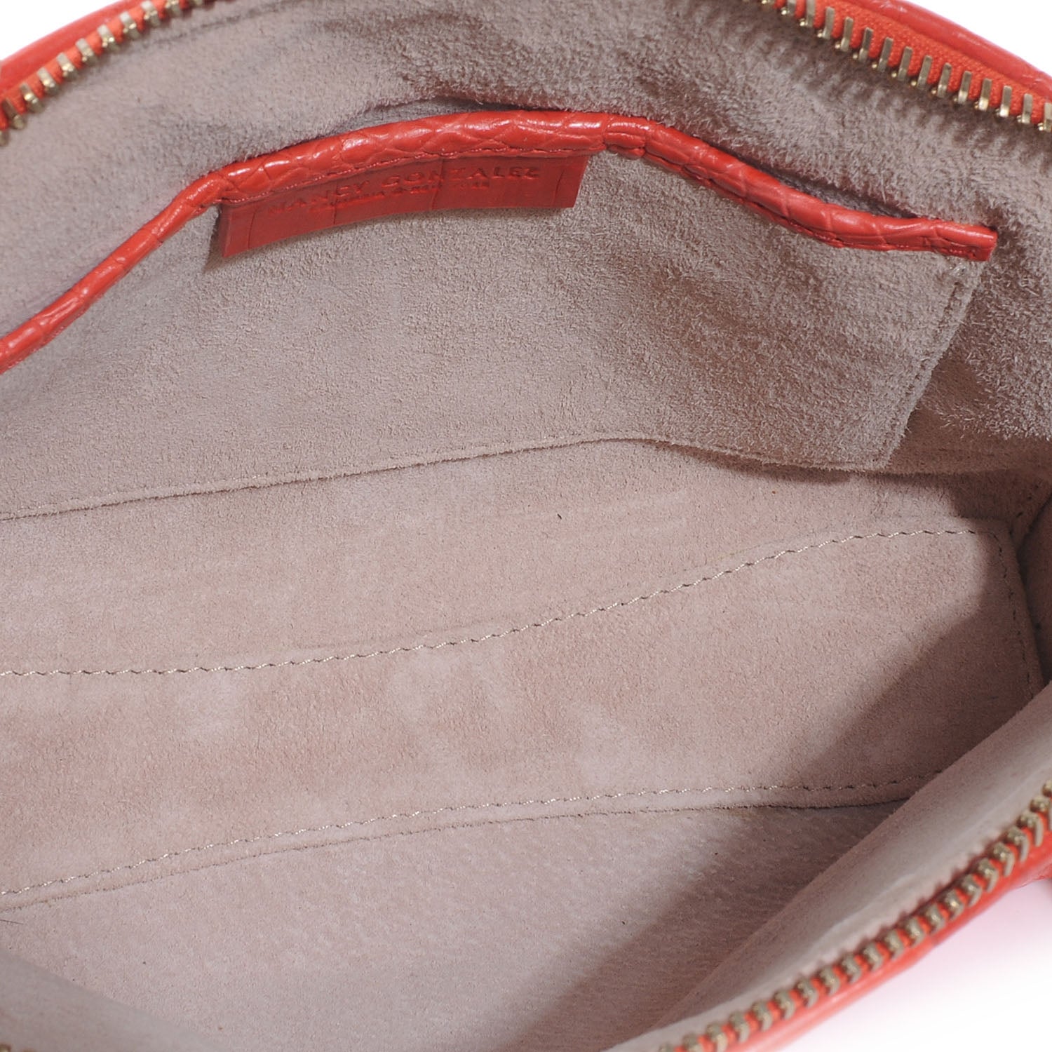 Nancy Gonzalez Crocodile Cosmetic Case Coral 5 of 6