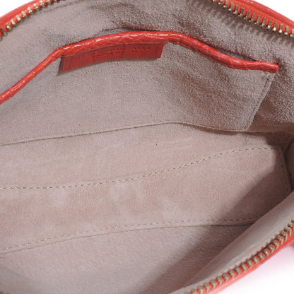 Nancy Gonzalez Crocodile Cosmetic Case Coral 5 of 6