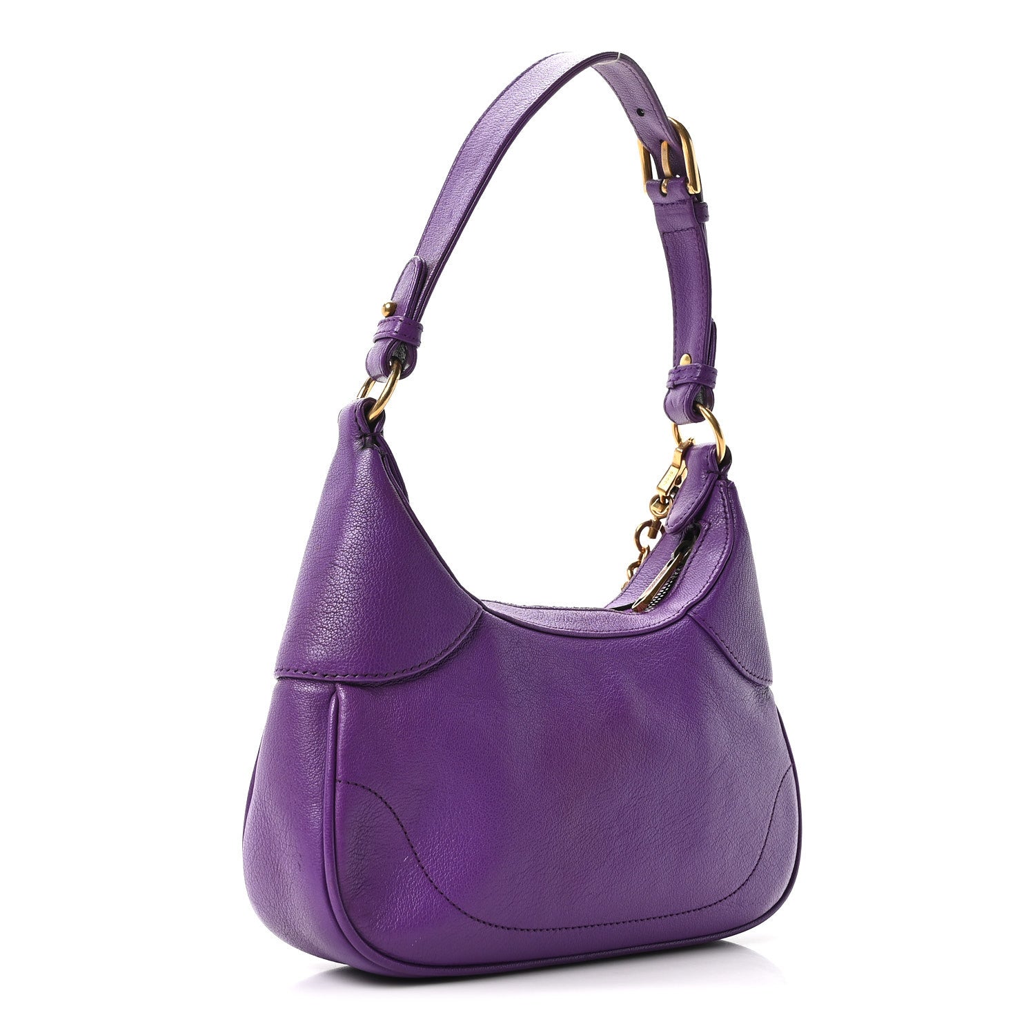 Gucci Goatskin Small Aphrodite Shoulder Bag Shine Purple 3 of 10