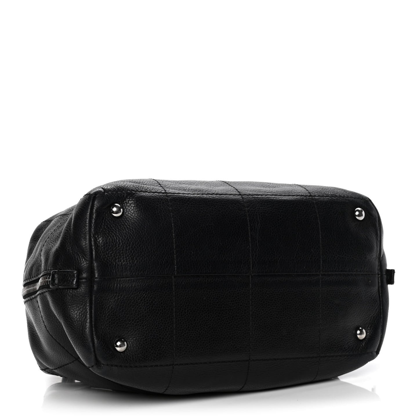 Caviar Square Stitched Medium Tote Black