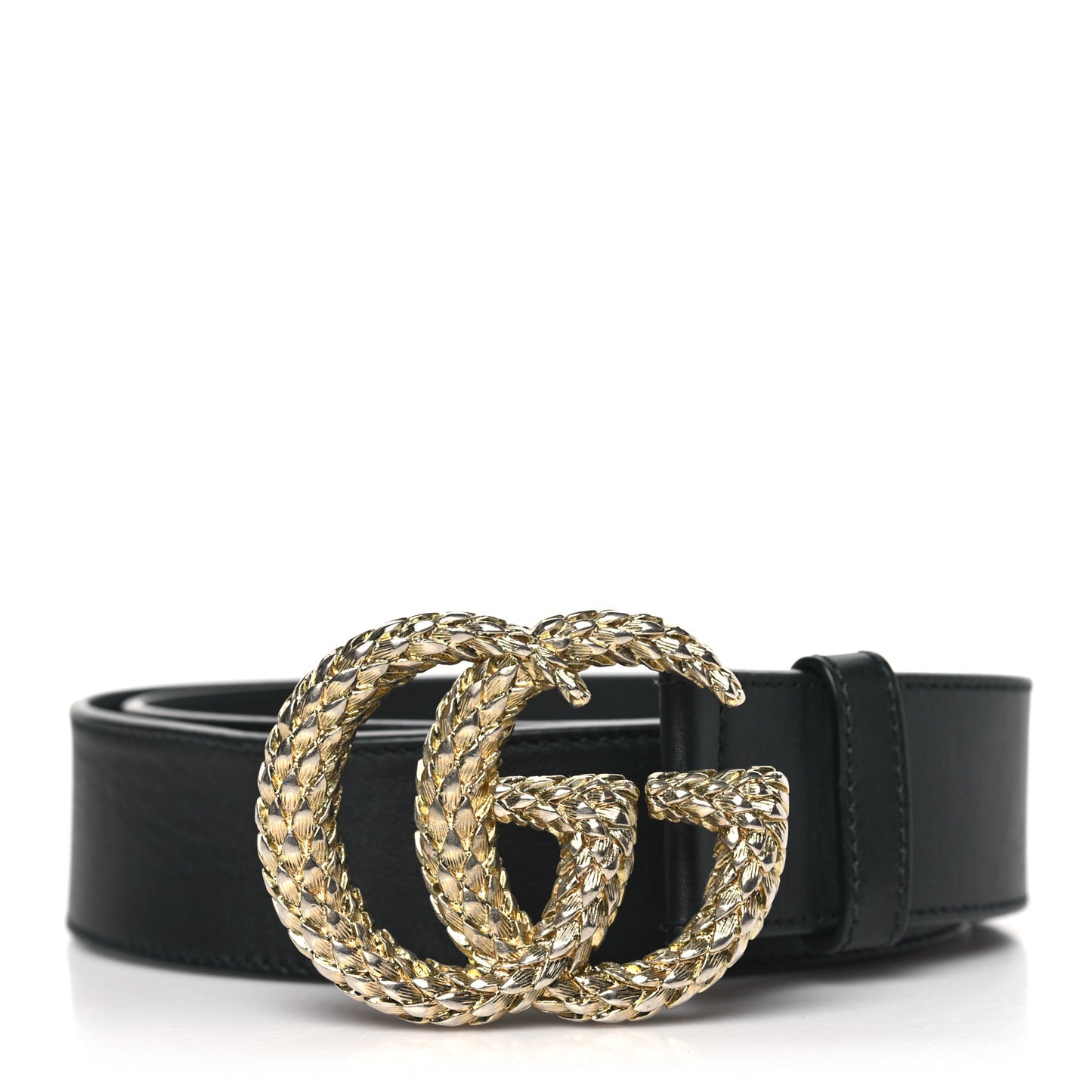 Moon Calfskin Scales Double G 40mm Belt 90 36 Black