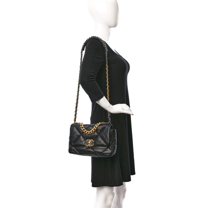 Chanel Lambskin Quilted Medium Chanel 19 Flap Black 2 of 9