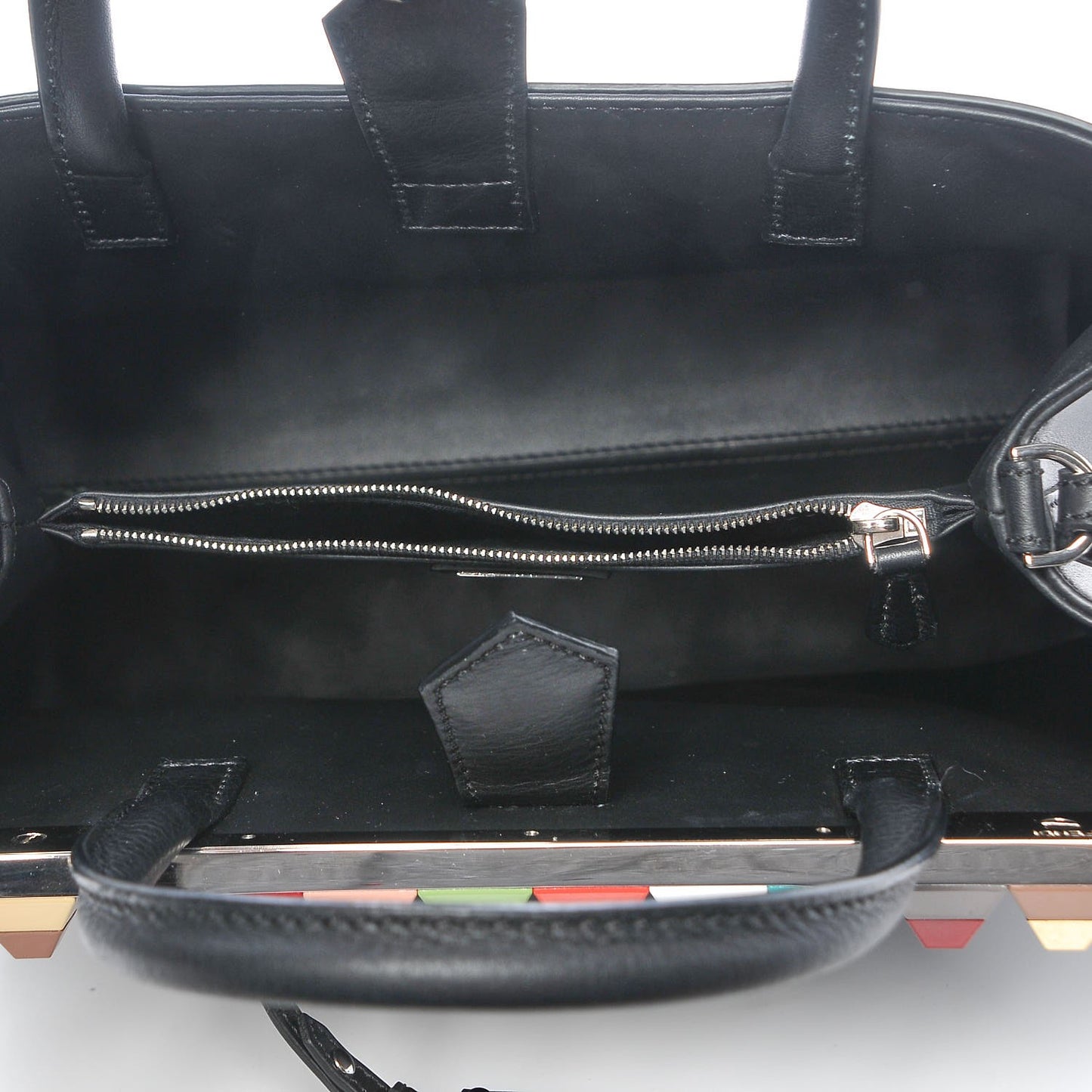 Vitello Baltico Dolce Studded Petite 2Jours Tote Black Multicolor