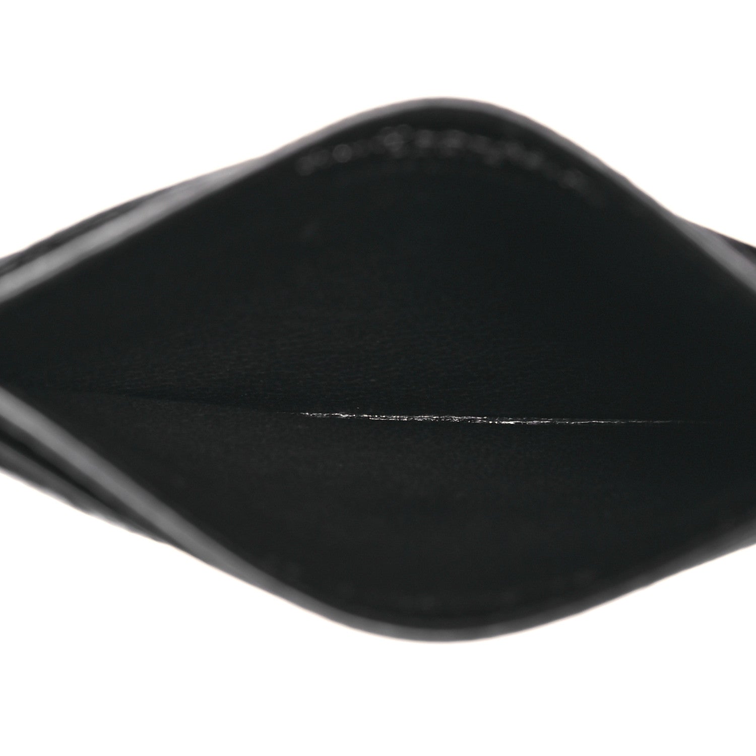 Saint Laurent Grain De Poudre Matelasse Chevron Monogram Credit Card Case Black 5 of 12