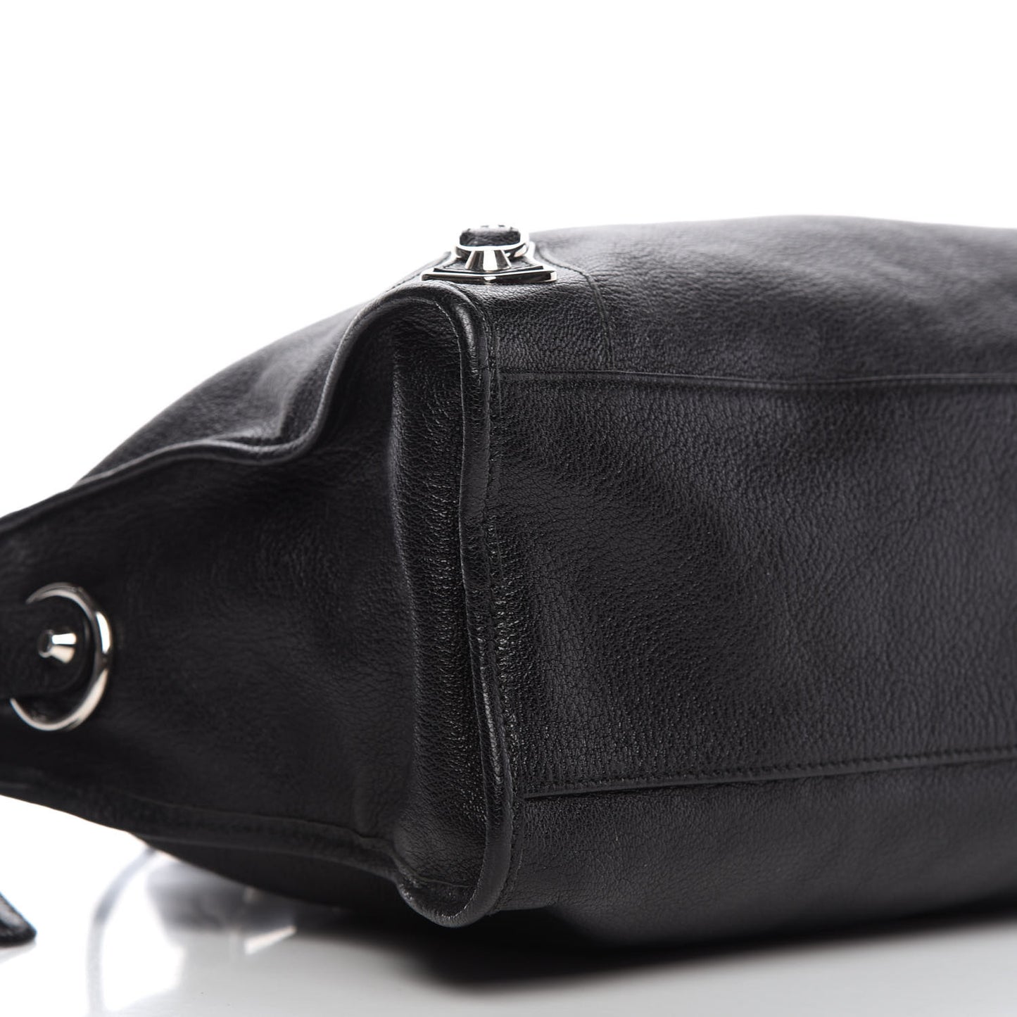 Chevre Silver Metallic Edge Hardware City Black